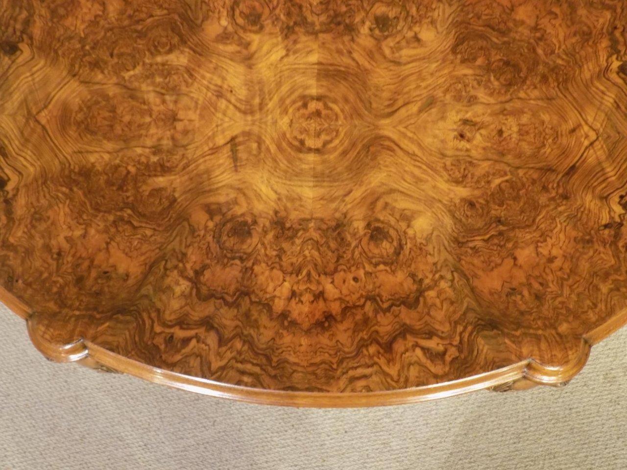 Burr Walnut George I Revival Oval Antique Coffee Table 4