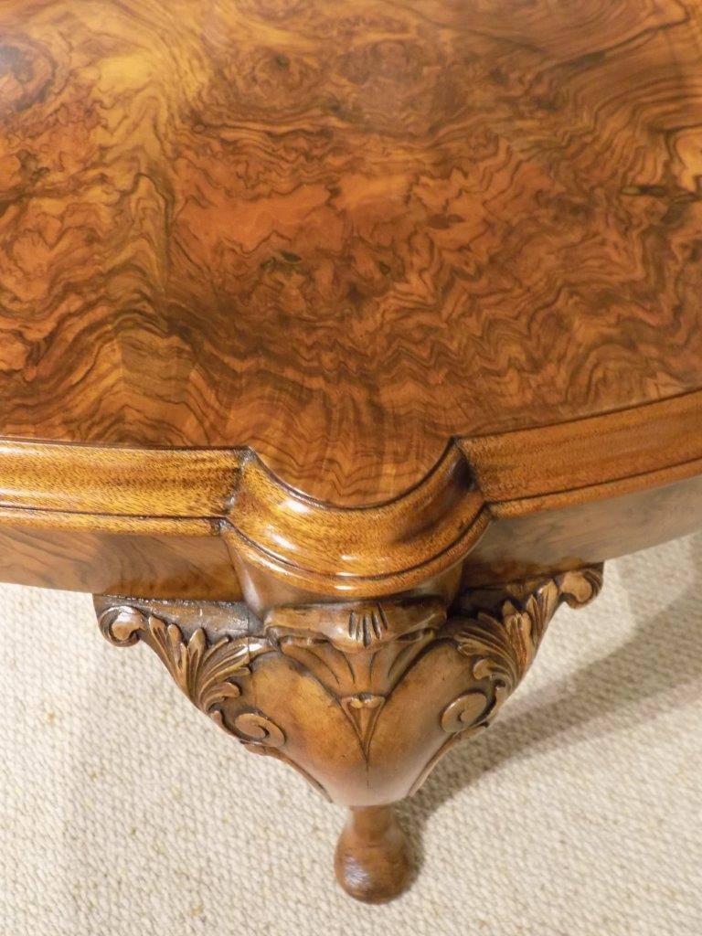 Burr Walnut George I Revival Oval Antique Coffee Table 3