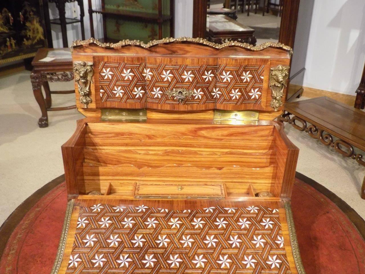 Exhibition Quality Kingwood and Tulipwood Parquetry Inlaid French Writing Box 1