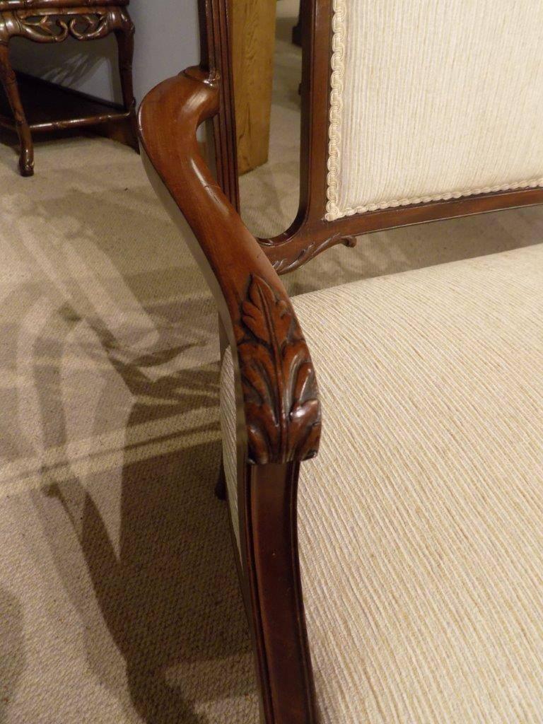 Fine Quality Mahogany Inlaid and Carved Edwardian Period Antique Settee 1