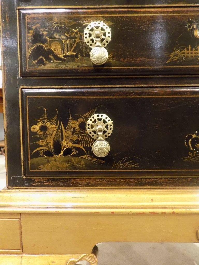 Chinoiserie Lacquered Edwardian Period Bureau on Stand 2