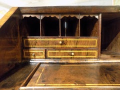 Fine Walnut and Burr Oak George I Period Antique Bureau