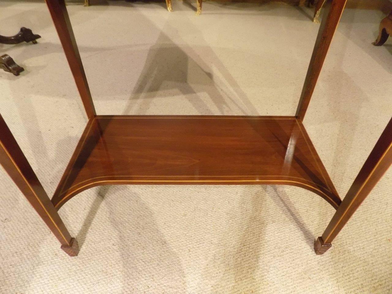 Superb Quality Mahogany and Marquetry Inlaid Bow Front Cabinet on Stand 4