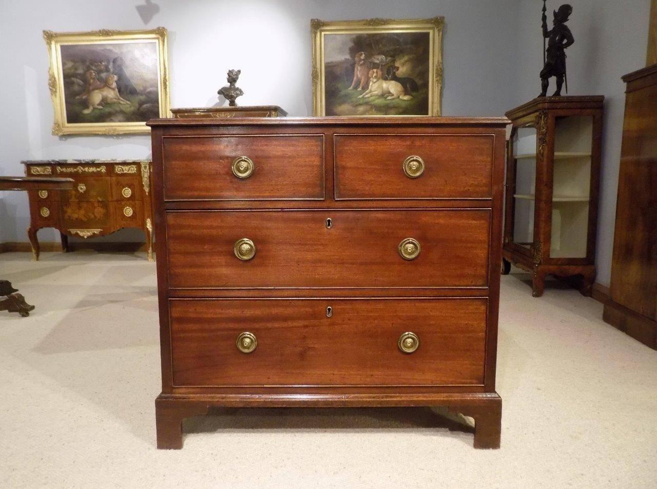 Small Mahogany and Oak Regency Period Antique Chest of Drawers 4