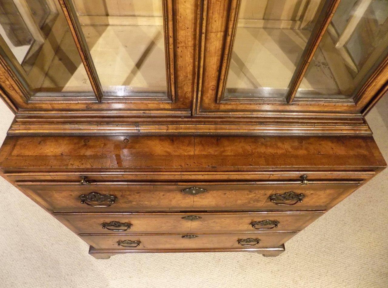 Queen Anne Style Double Dome Cabinet on Chest 1