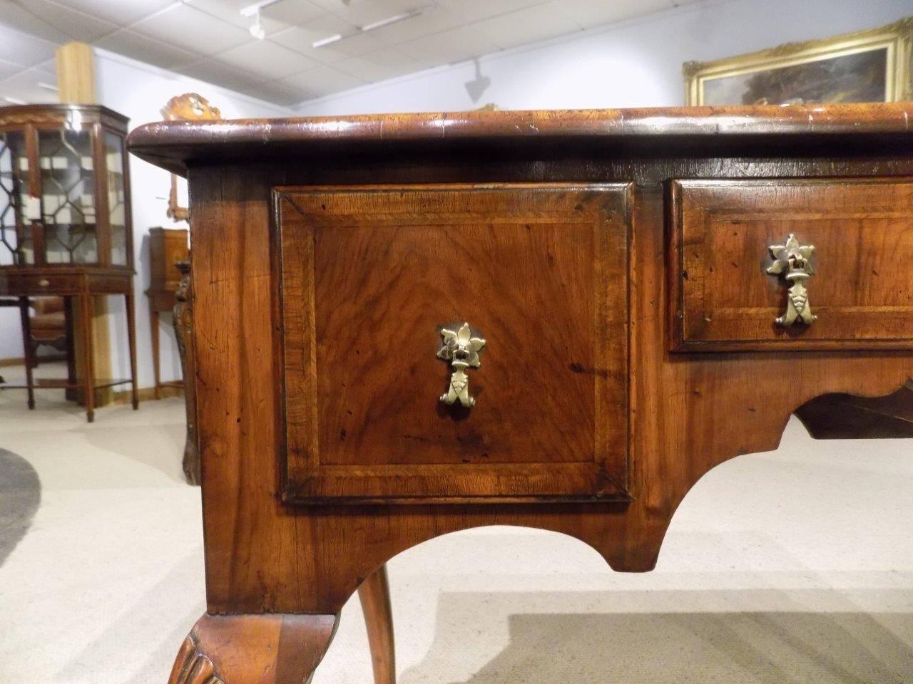 George I Oyster Laburnum & Walnut George-I Style Antique Side Table or Lowboy