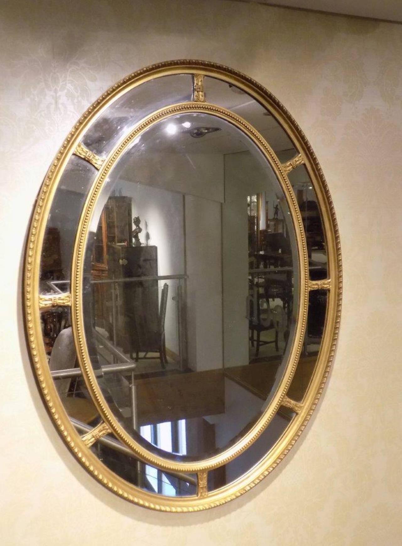 Gilt George III Style Oval Margin Mirror 2