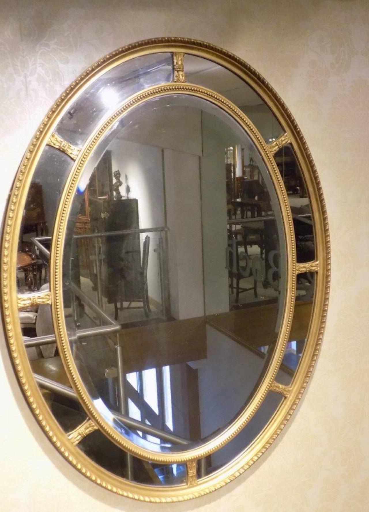 Gilt George III Style Oval Margin Mirror 3