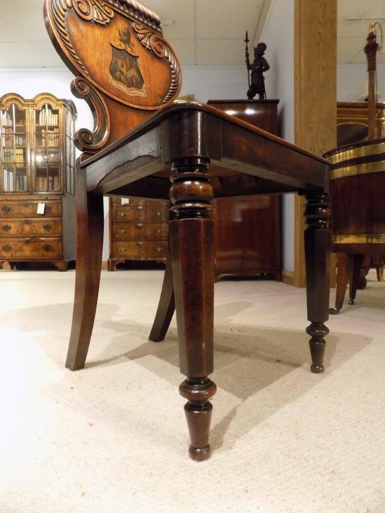 Mid-19th Century Good Pair of Mahogany William IV Period Antique Hall Chairs