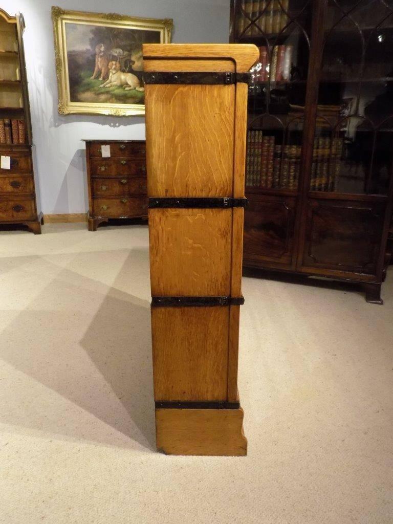 Oak Edwardian Three Stacking Bookcase by Globe Wernicke 5