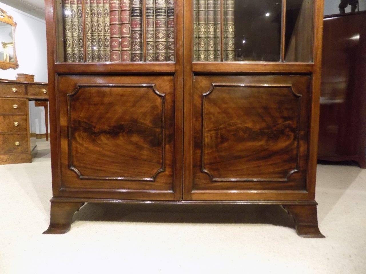 Fine Quality Mahogany Edwardian Period Astragal Glazed Bookcase 1