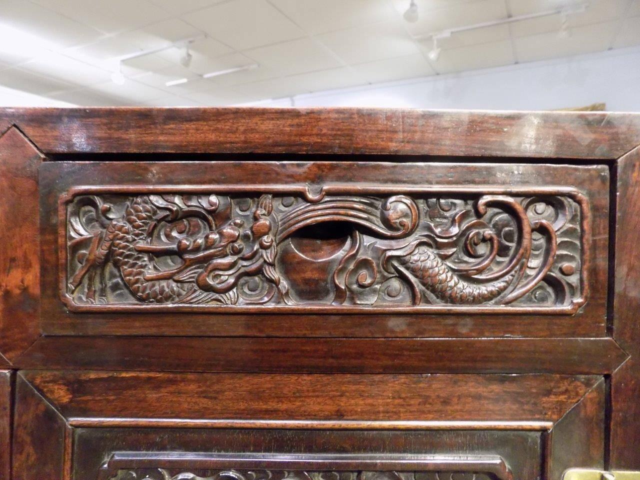 19th Century Finely Carved Chinese Hardwood Cabinet In Excellent Condition In Darwen, GB