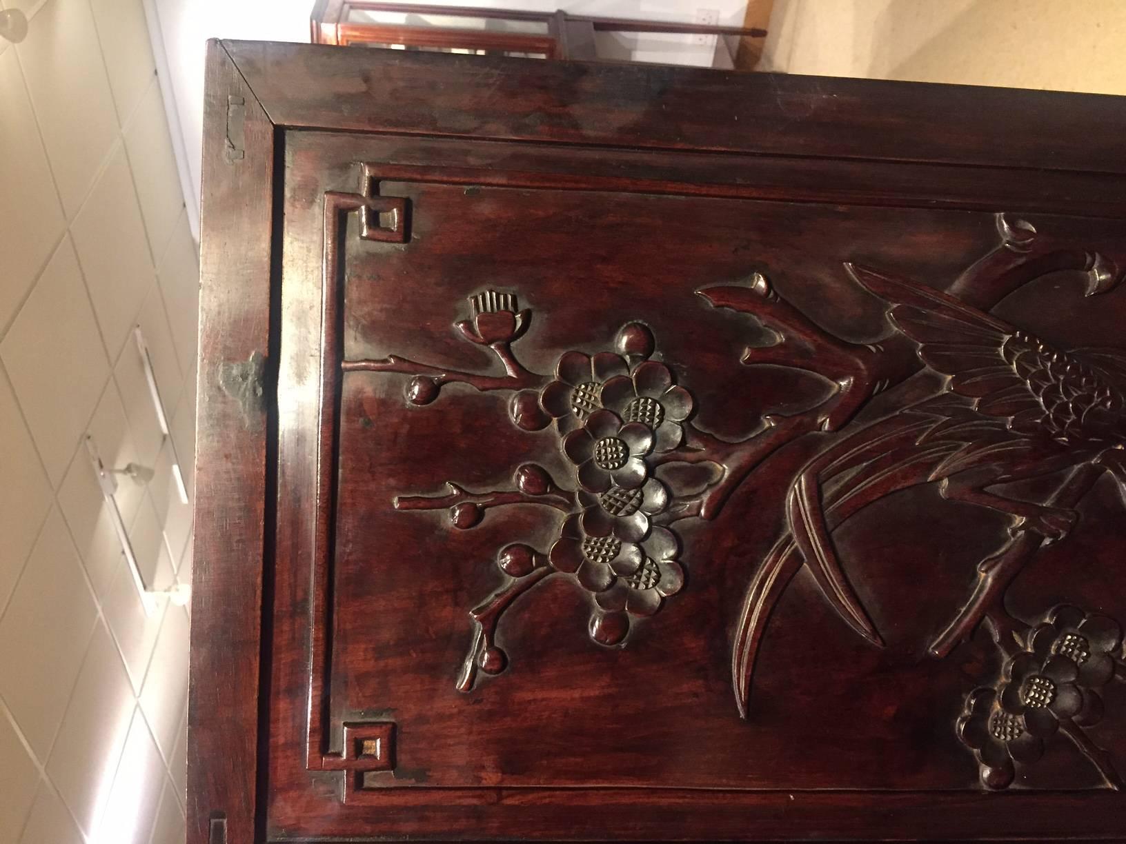 19th Century Finely Carved Chinese Hardwood Cabinet 5
