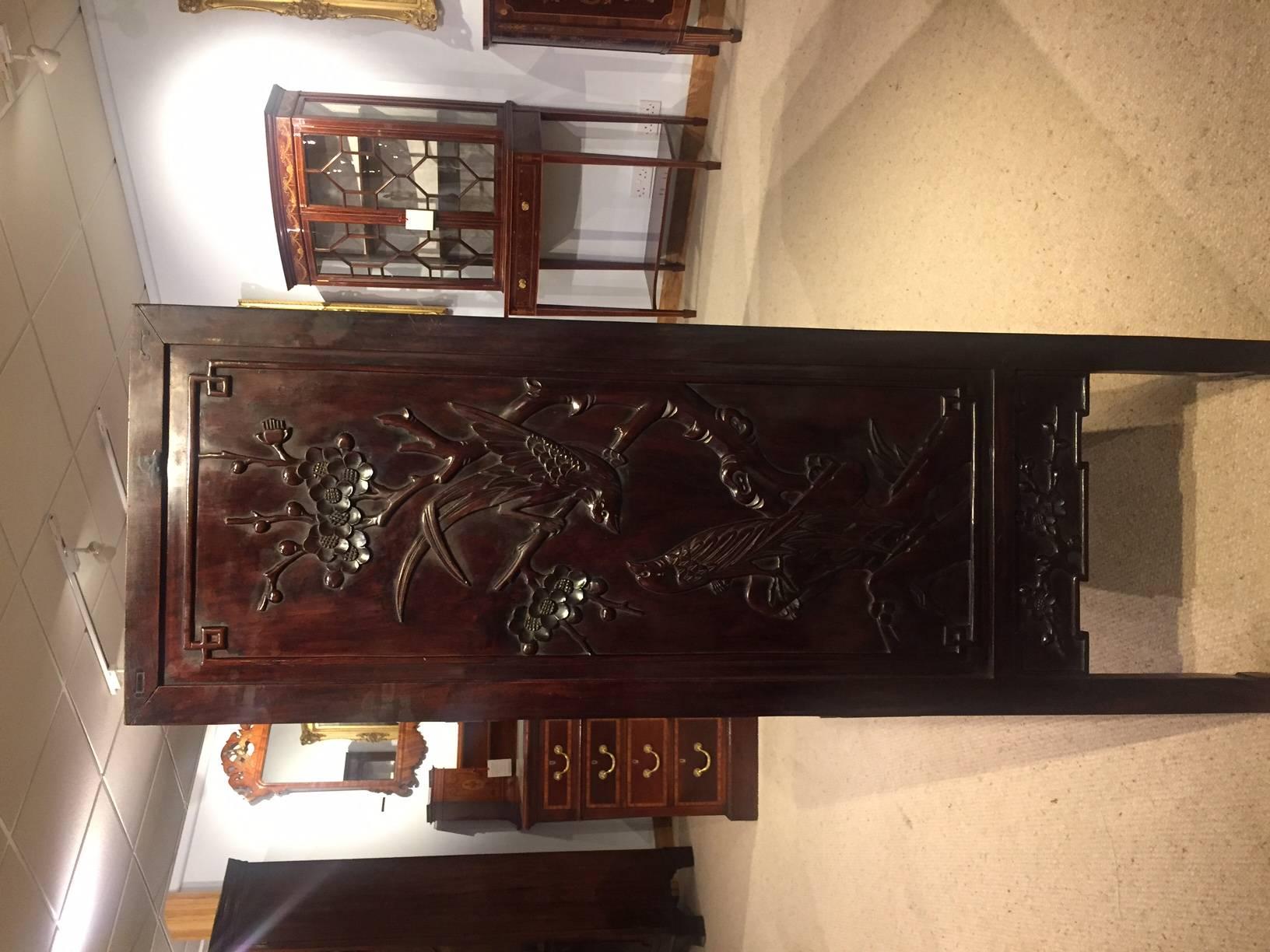 19th Century Finely Carved Chinese Hardwood Cabinet 4