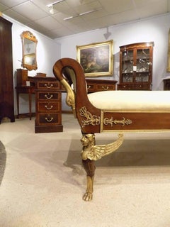 Stunning Quality French Empire Mahogany and Ormolu-Mounted Daybed