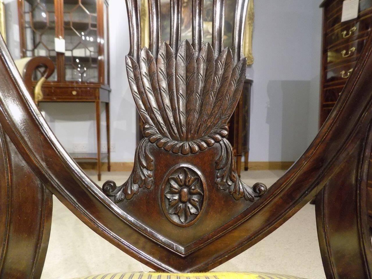 Edwardian Fine Quality Mahogany Hepplewhite Style Carved Antique Armchair