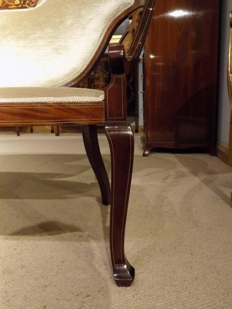 Early 20th Century Fine Quality Mahogany and Marquetry Inlaid Edwardian Period Sofa