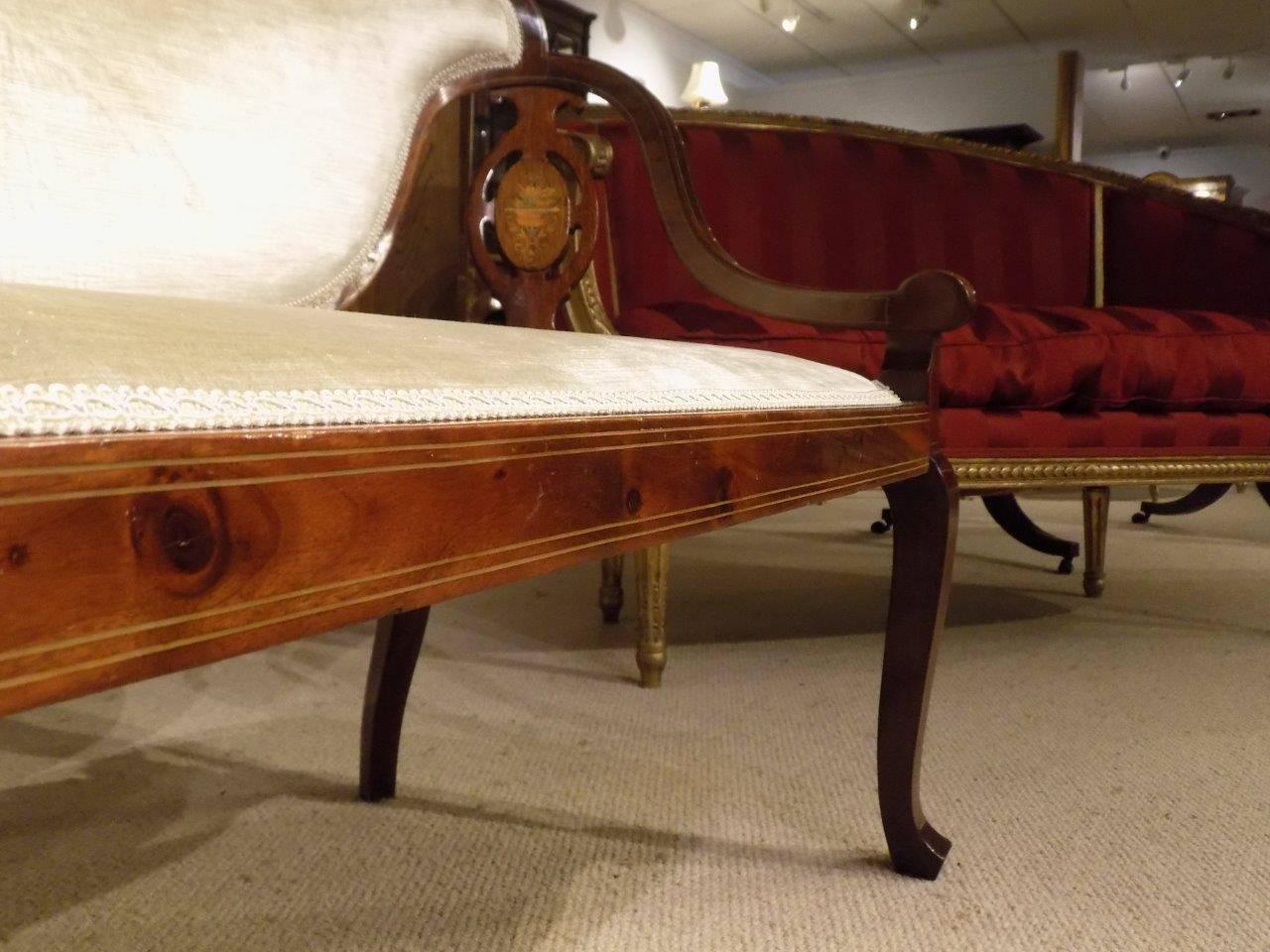 Fine Quality Mahogany and Marquetry Inlaid Edwardian Period Sofa 2