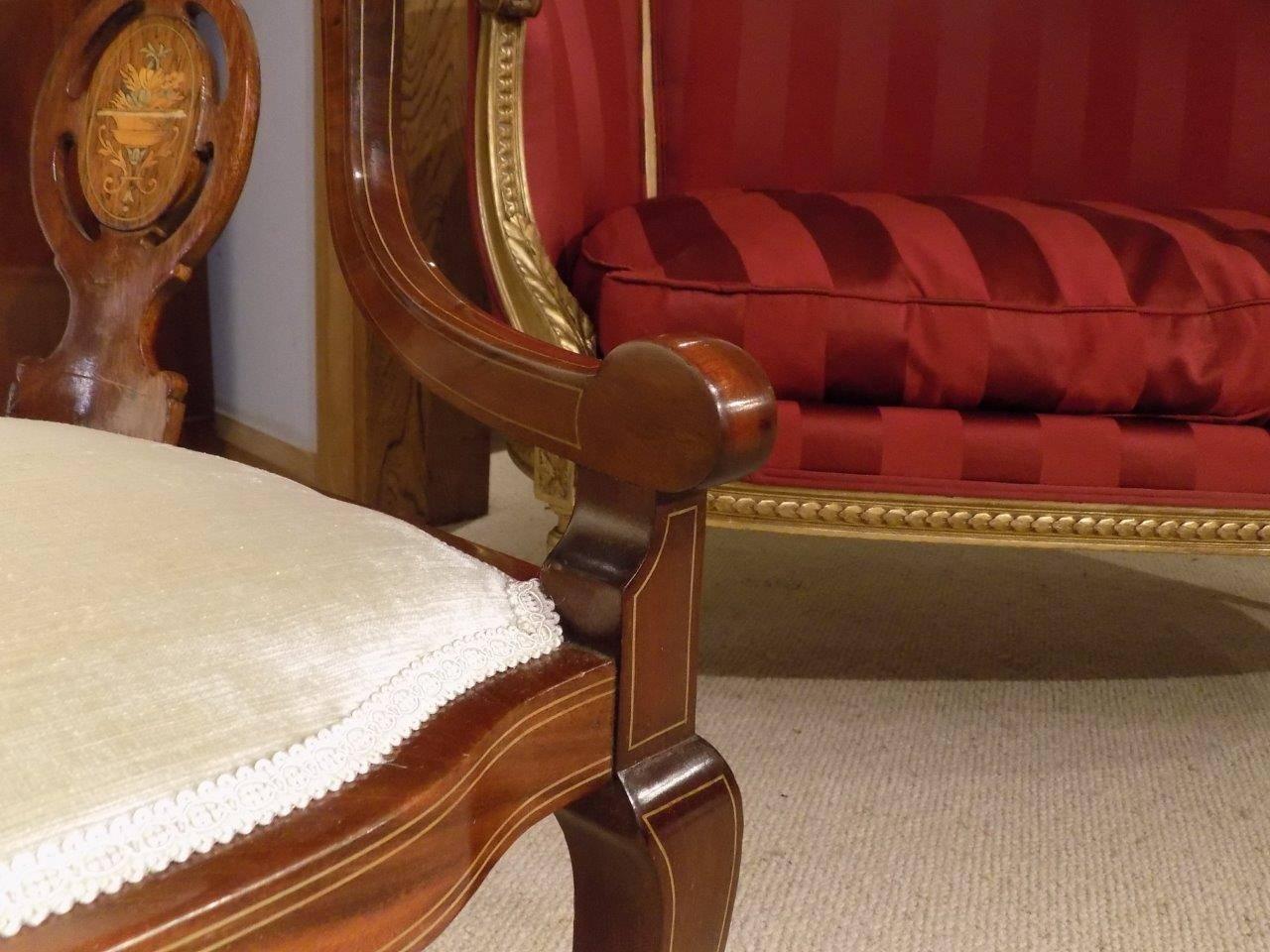 Fine Quality Mahogany and Marquetry Inlaid Edwardian Period Sofa 1