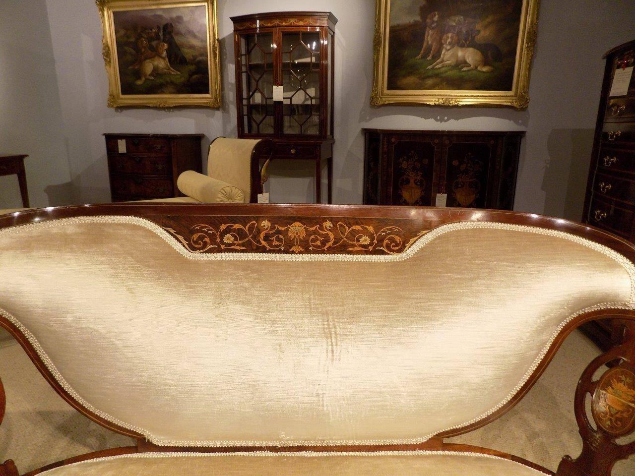 Fine Quality Mahogany and Marquetry Inlaid Edwardian Period Sofa 3