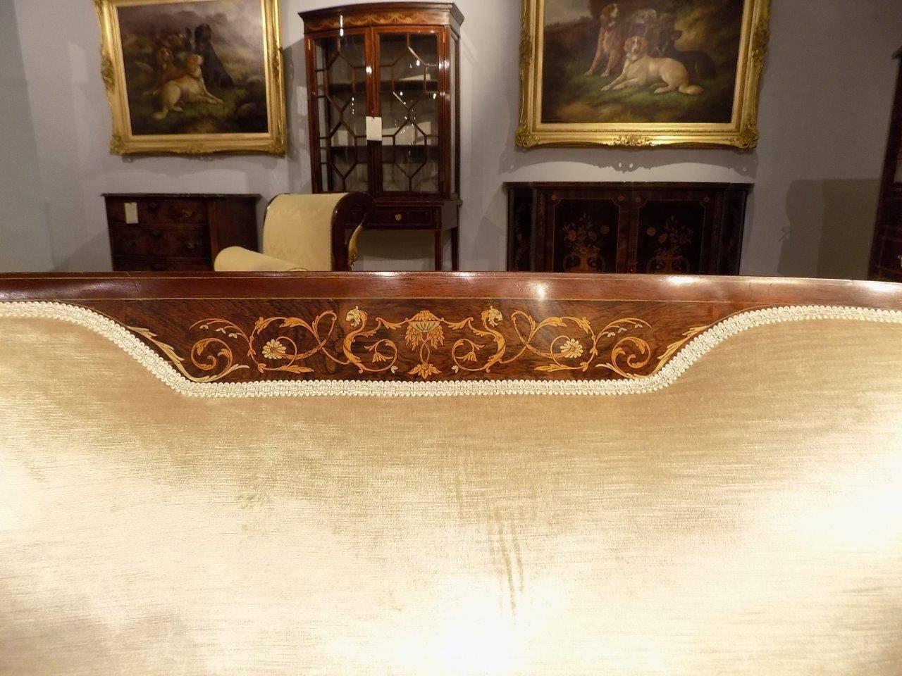 Fine Quality Mahogany and Marquetry Inlaid Edwardian Period Sofa 6