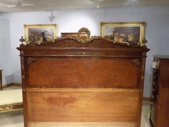 Fine Quality Plum Pudding Mahogany and Ormolu Mounted French King-Size Bed