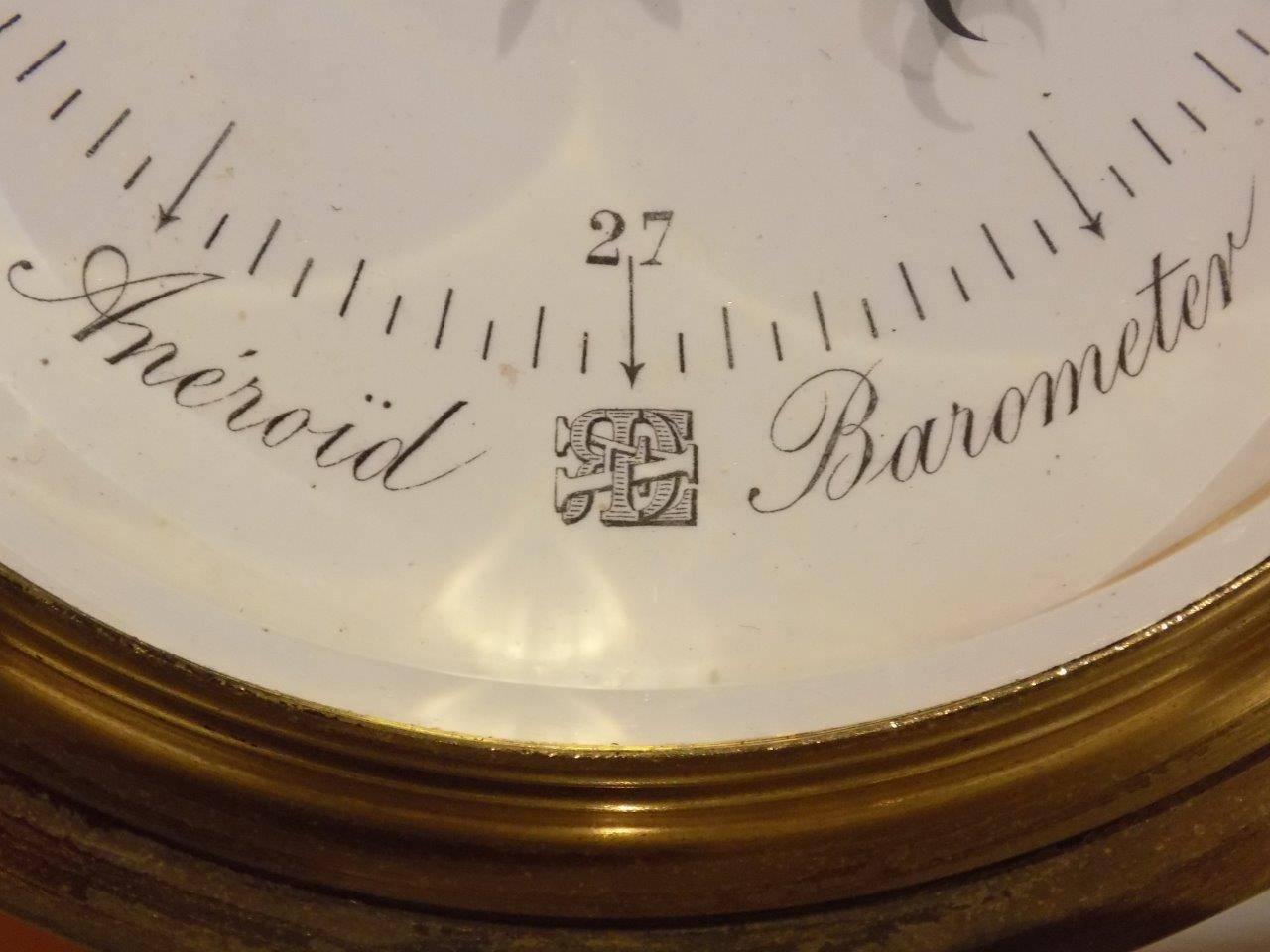 Late 19th Century Rare Novelty Nautical Revolving Ships Wheel Desk Clock or Barometer