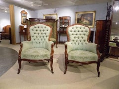 Good Pair of Mahogany Victorian Period Antique Armchairs, circa 1860