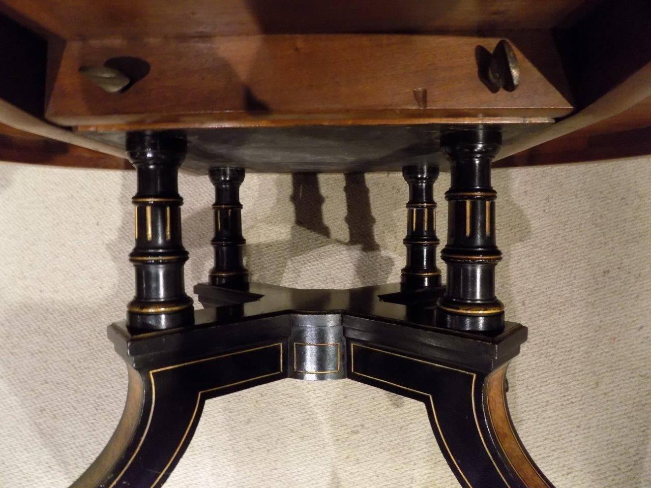 Beautiful Amboyna and Ebony Victorian Period Antique Coffee Table 4