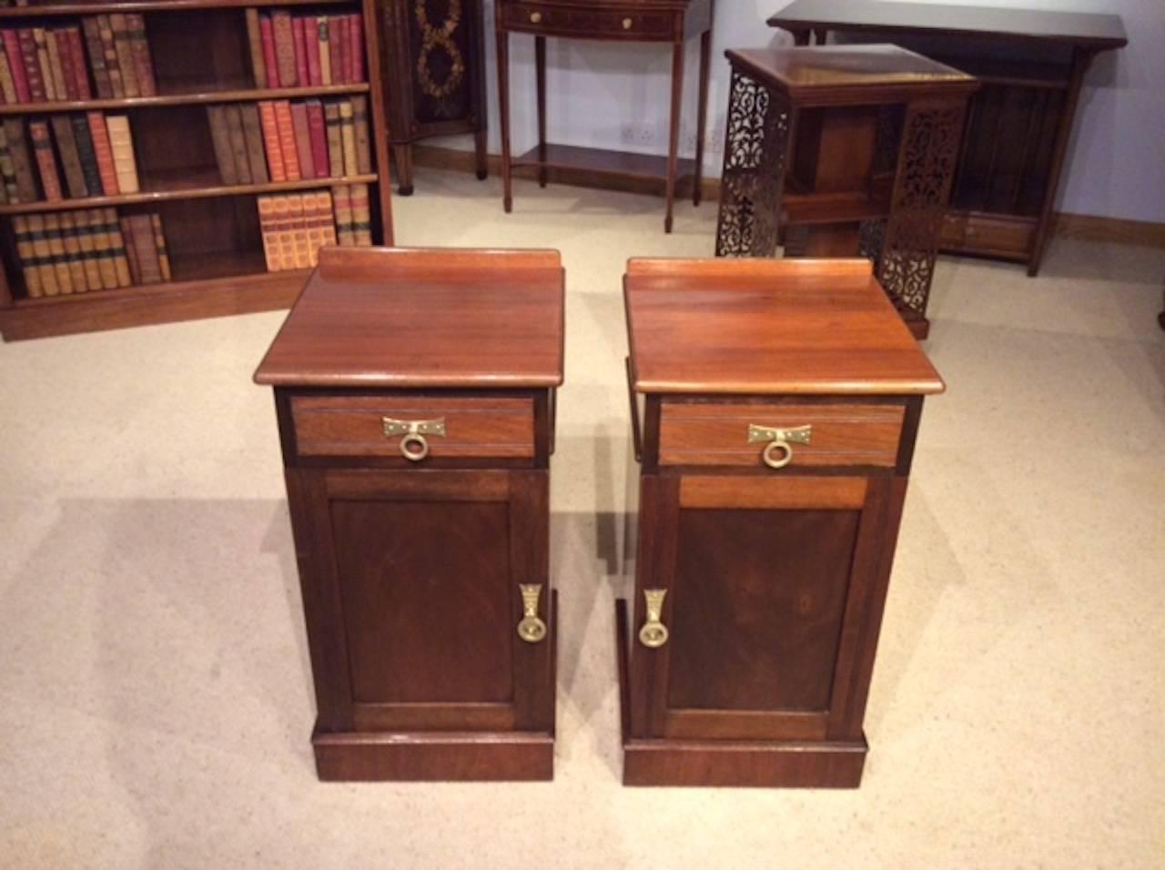 Good Pair of Walnut Victorian Period Antique Bedside Cabinets 2