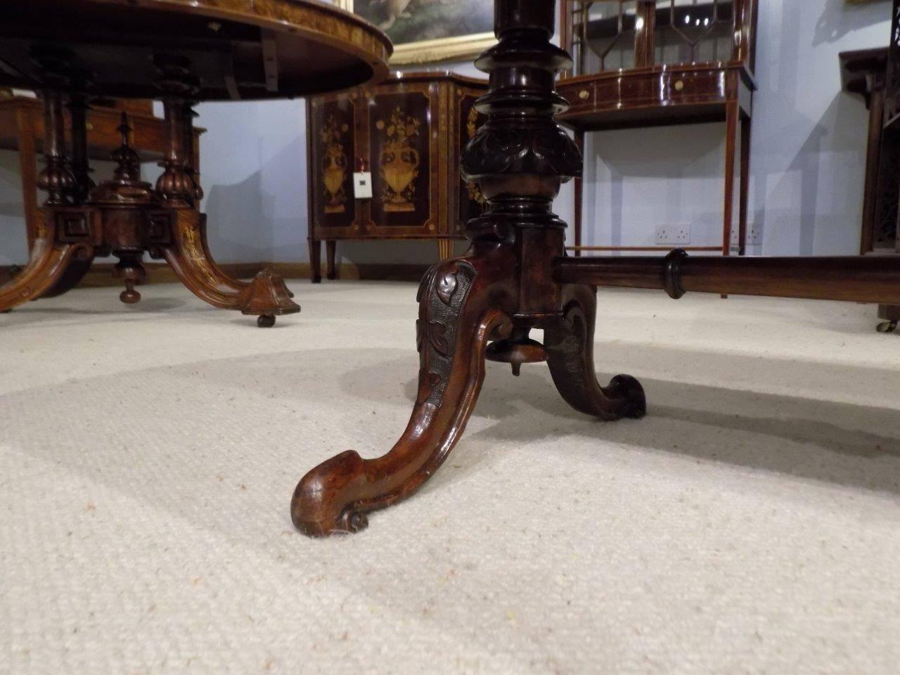 A superb quality burr walnut Victorian antique coffee table 1