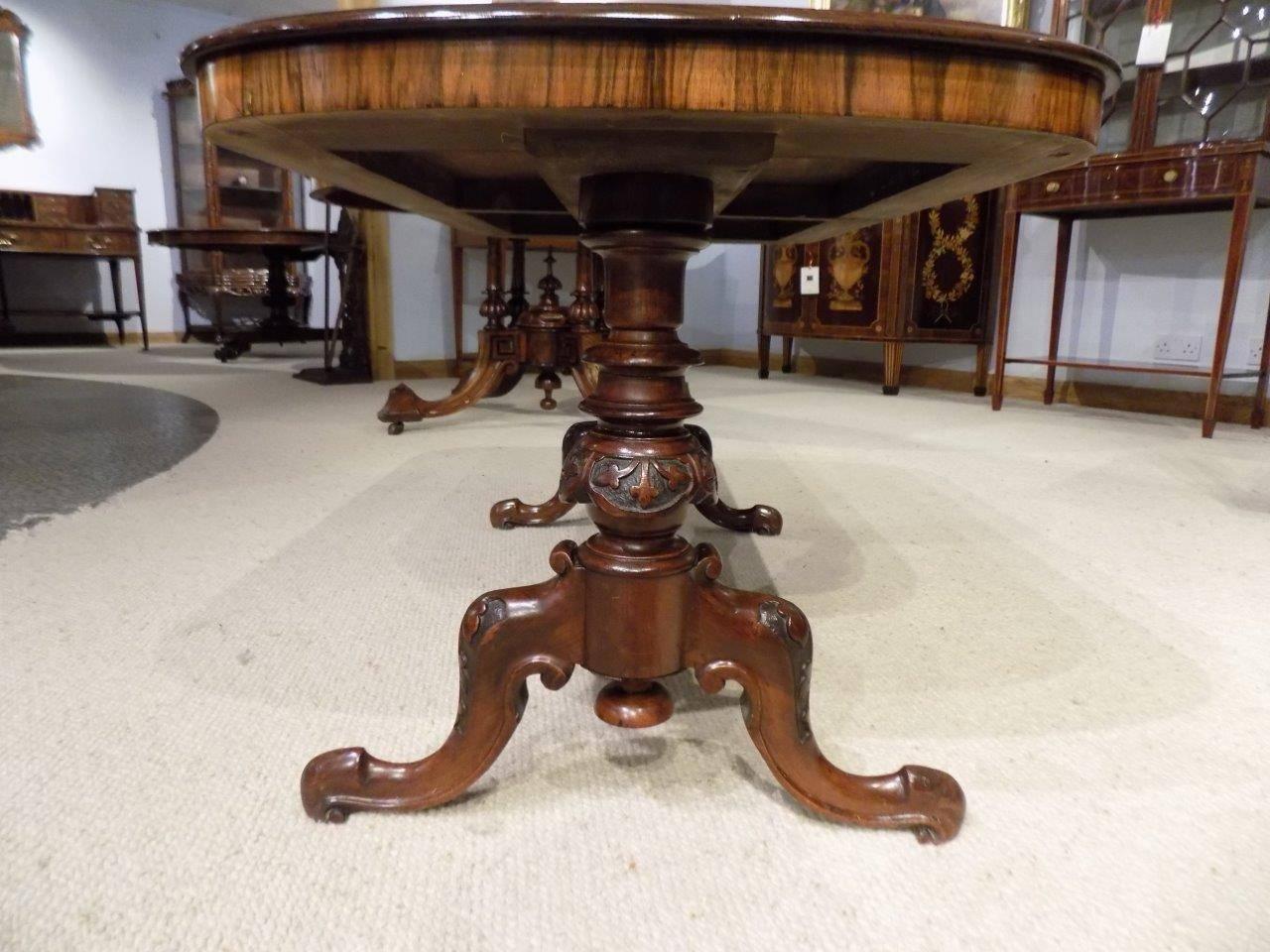 A superb quality burr walnut Victorian antique coffee table 3