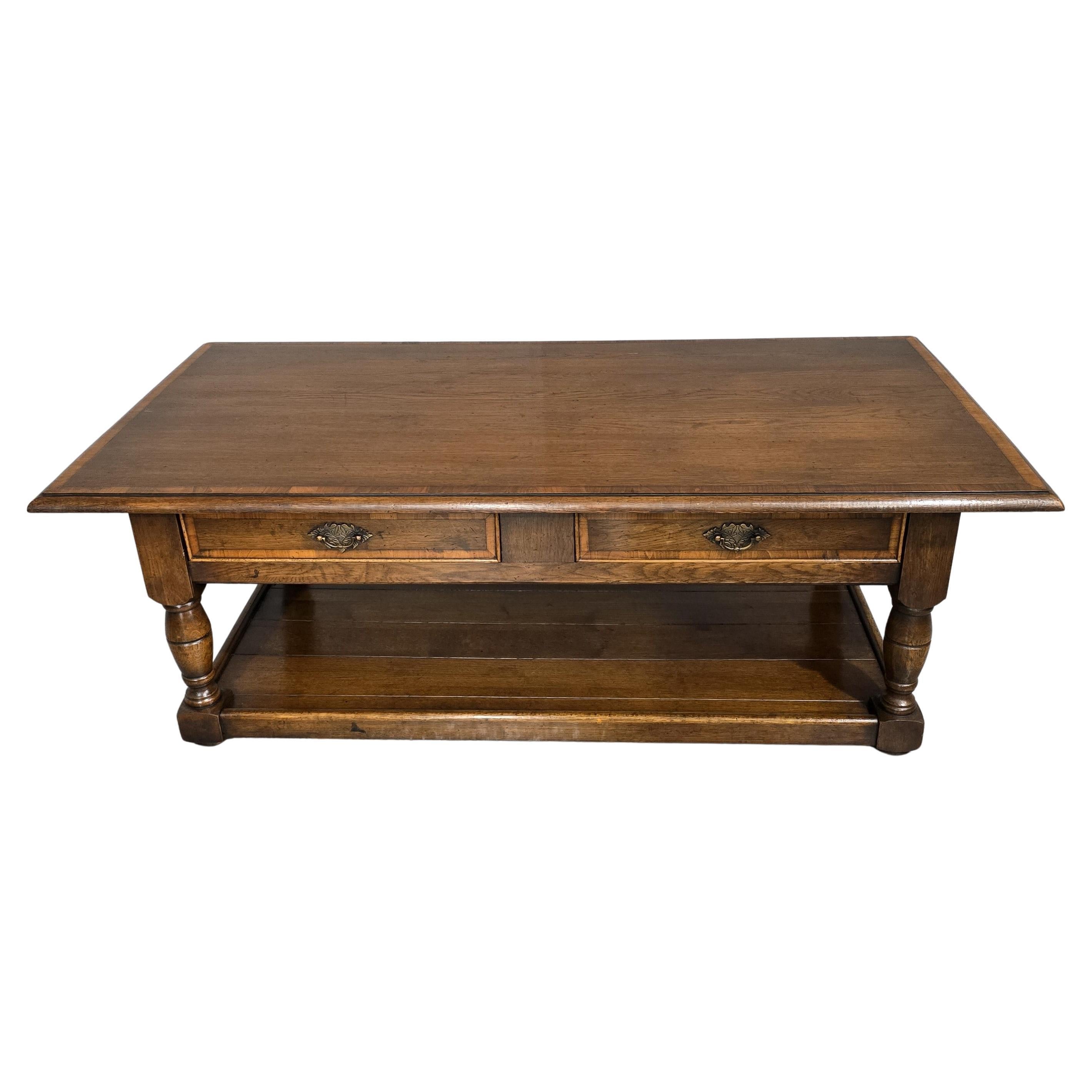 Oak Plank Coffee Table For Sale