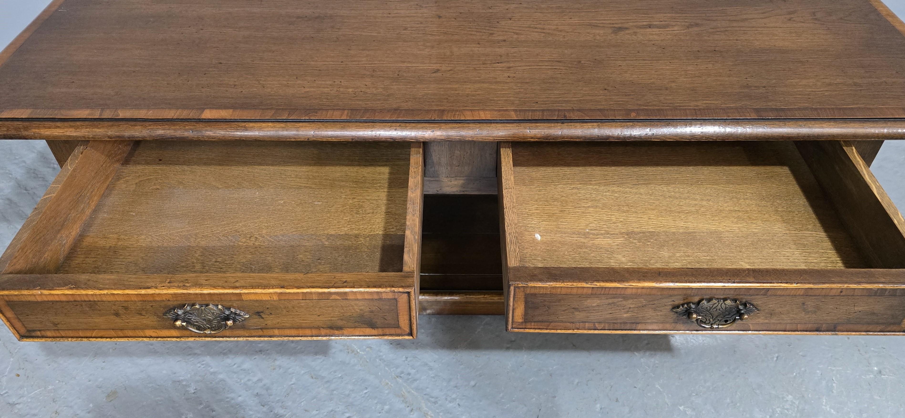 English Oak Plank Coffee Table For Sale