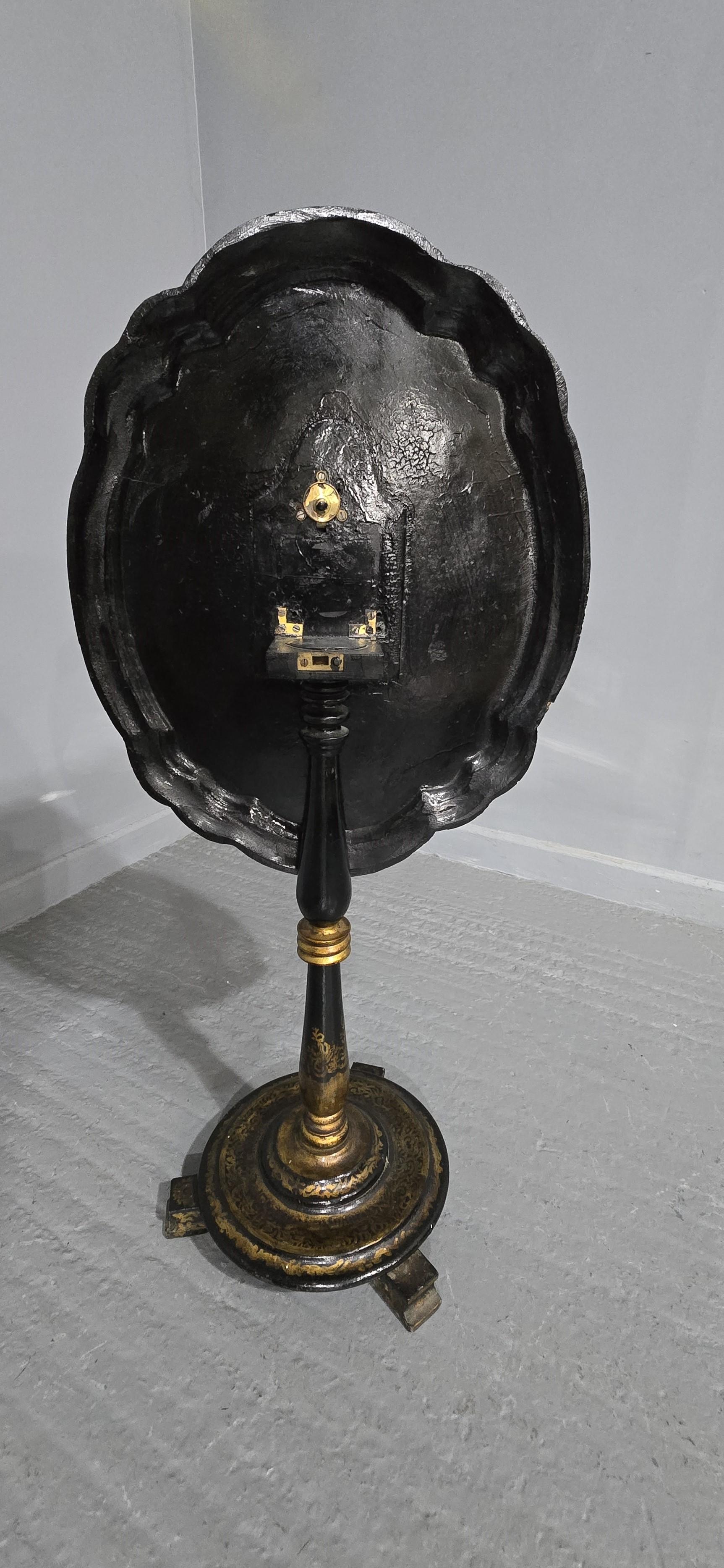Lacquered Victorian Papier Mache Table For Sale