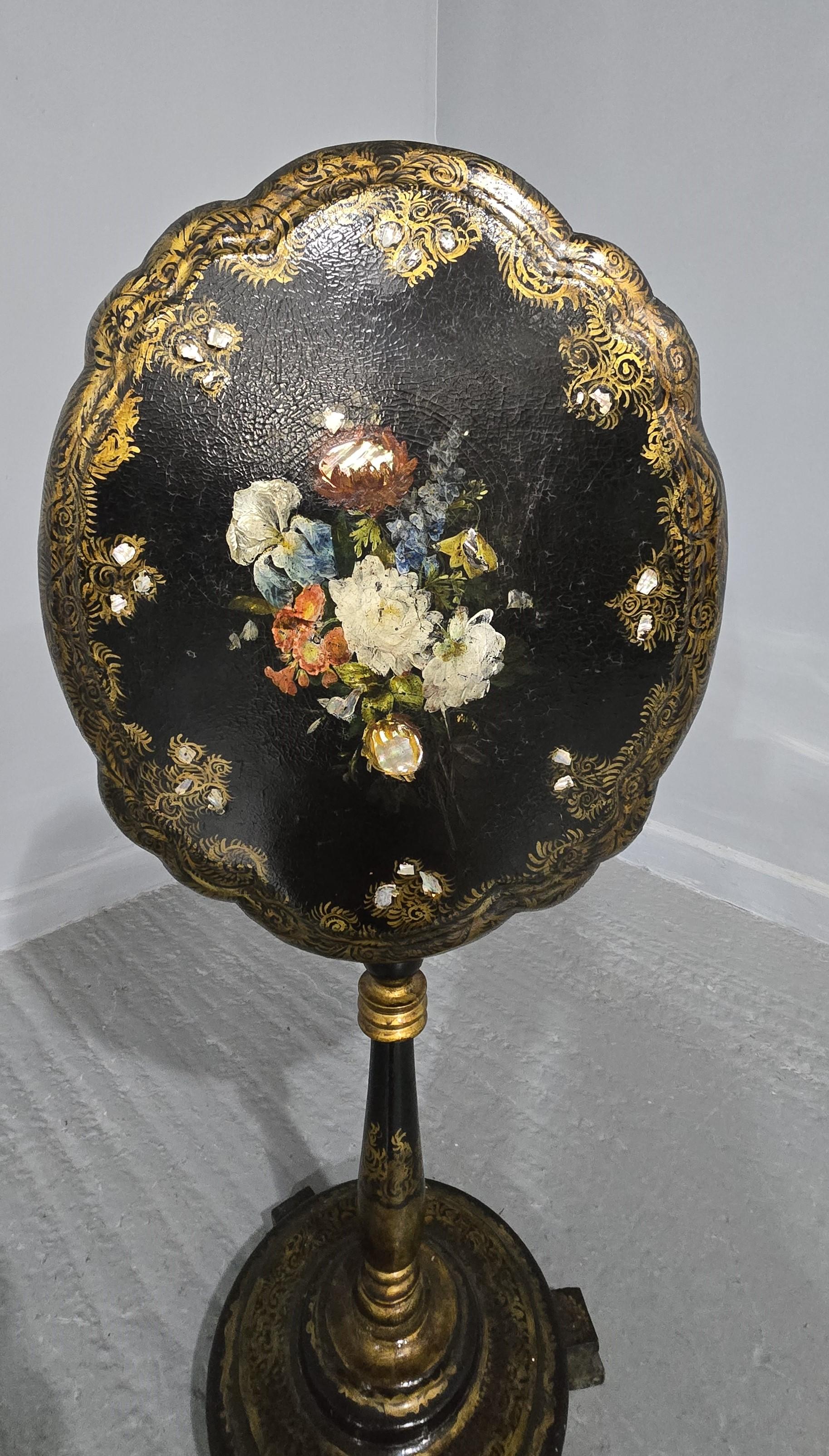 Paper Victorian Papier Mache Table For Sale