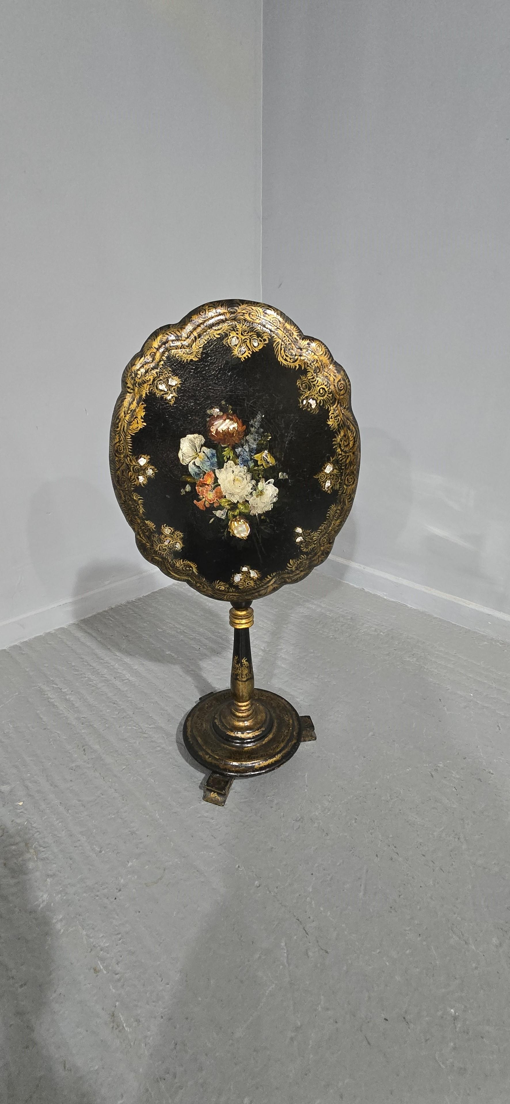 19th Century Victorian Papier Mache Table For Sale