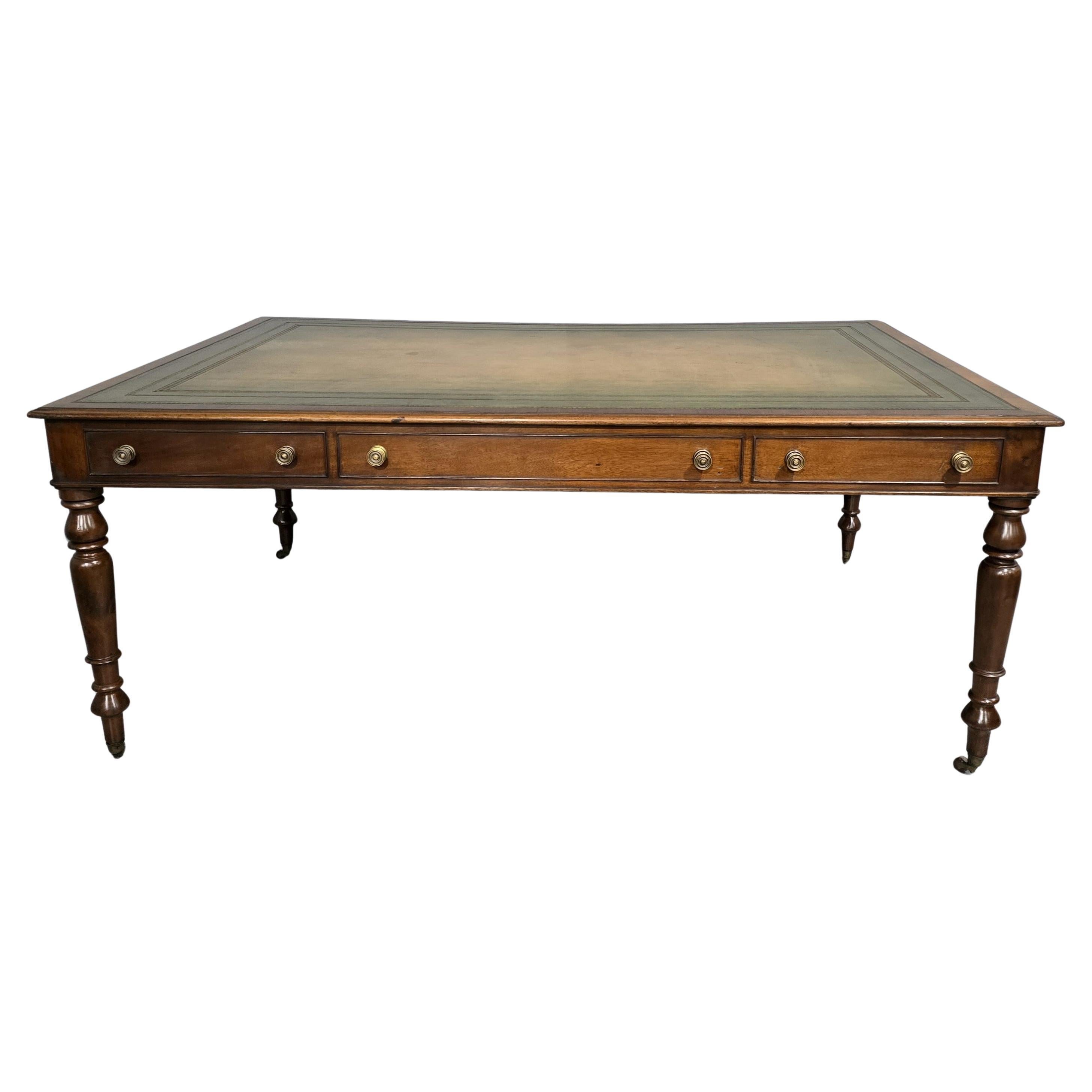 Wonderful  Huge Victorian Mahogany Library Table For Sale