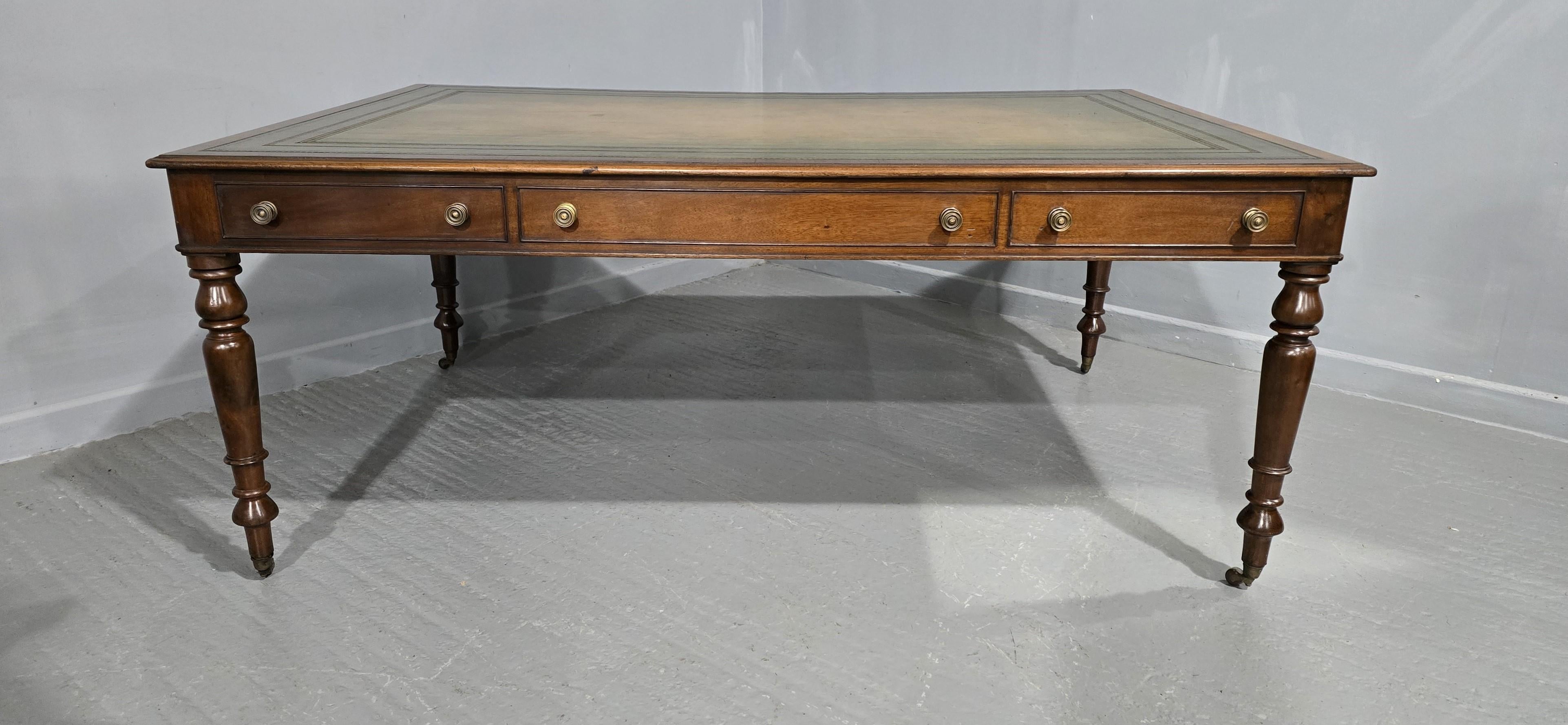 Wonderful  Huge Victorian Mahogany Library Table For Sale 9