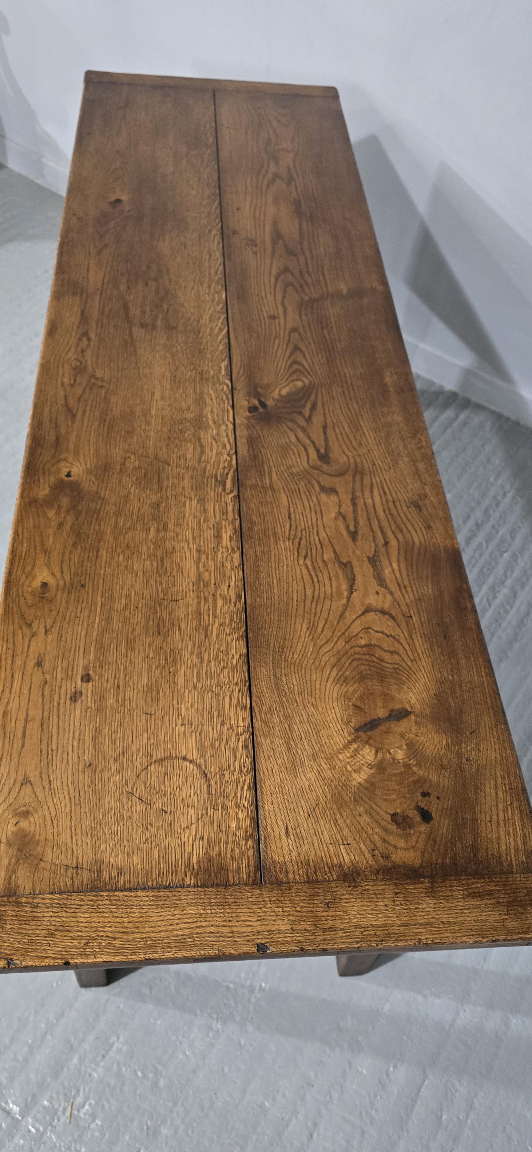 XX secolo Favoloso tavolo da cucina in stile rustico in tavole di Oak in vendita