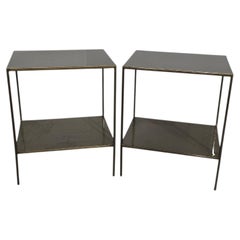 Pair French Bronzed Lamp Tables