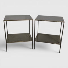 Pair French Bronzed Lamp Tables