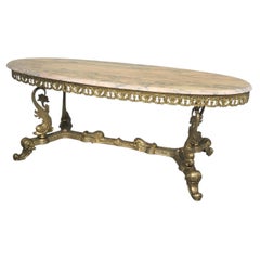 Super Gilt Brass and Marble Coffee Table