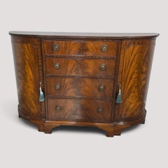 Small Mahogany Bowed Sideboard Credenza