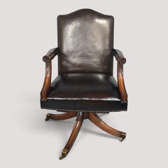 Mahogany Swivel Office Desk Chair