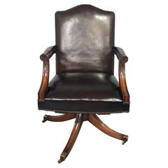 Mahogany Swivel Office Desk Chair