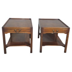 Pair Solid Mahogany Lamp End Tables