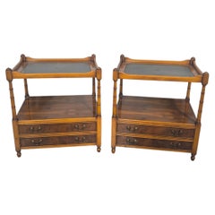 Excellent Pair Yew Lamp Tables