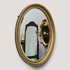 Oval English Gilt Wall Mirror 52
