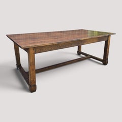 Mesa de comedor de estilo rústico para cocina tipo refectorio, de roble francés